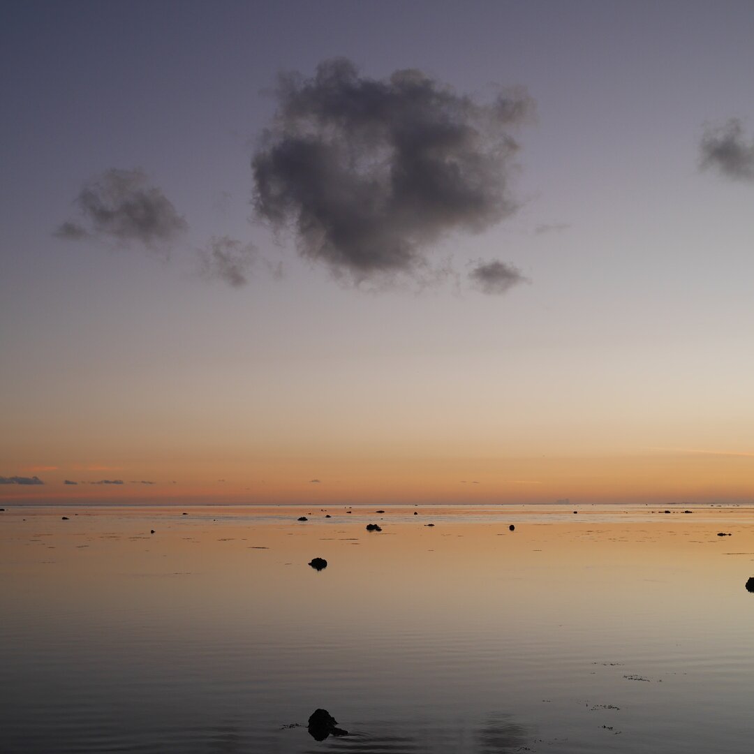 sunset over water, Fiji