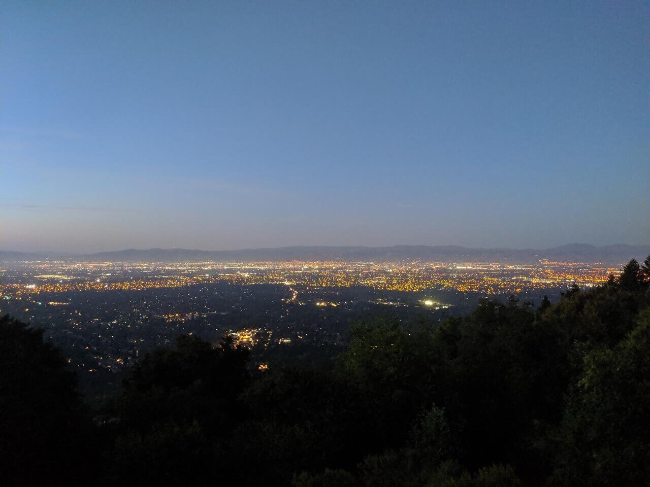 late evening looking over the Santa Clara Valley, California