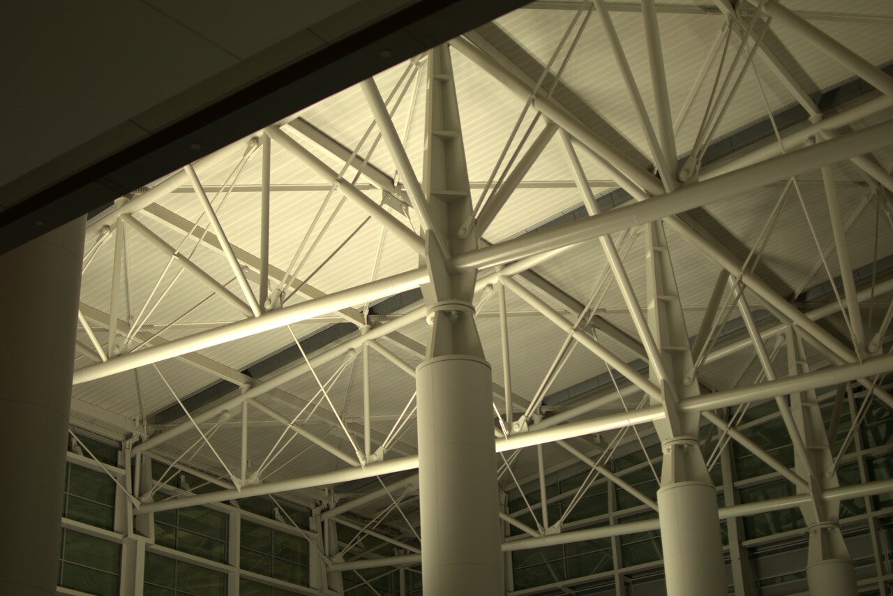 roof supports, SFO, San Francisco, California