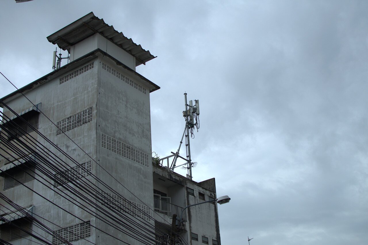 gray building and gray sky, Bangkok, Thailand