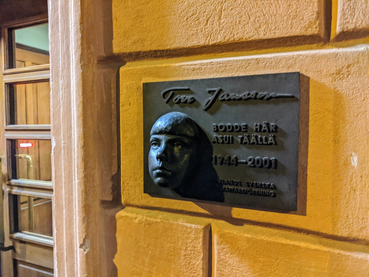 plaque, Tove Jansson’s home, Helsinki, Finland
