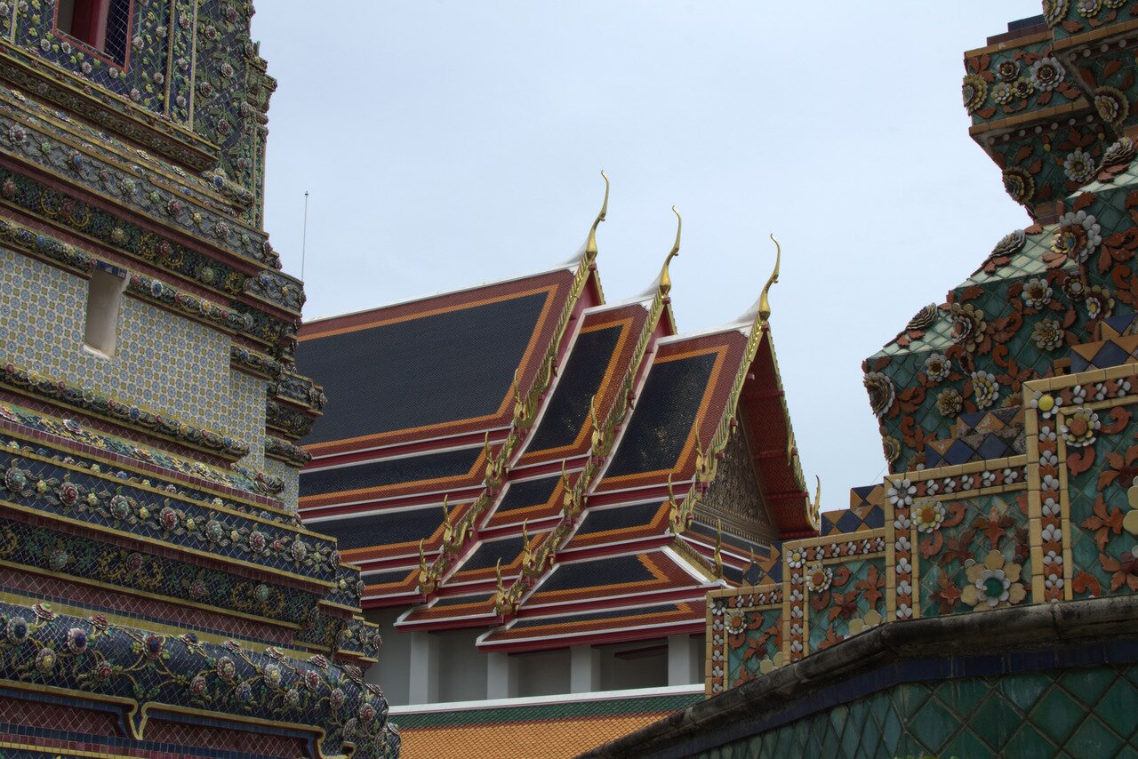 temple roofs, Wat Pho, Bangkok, Thailand