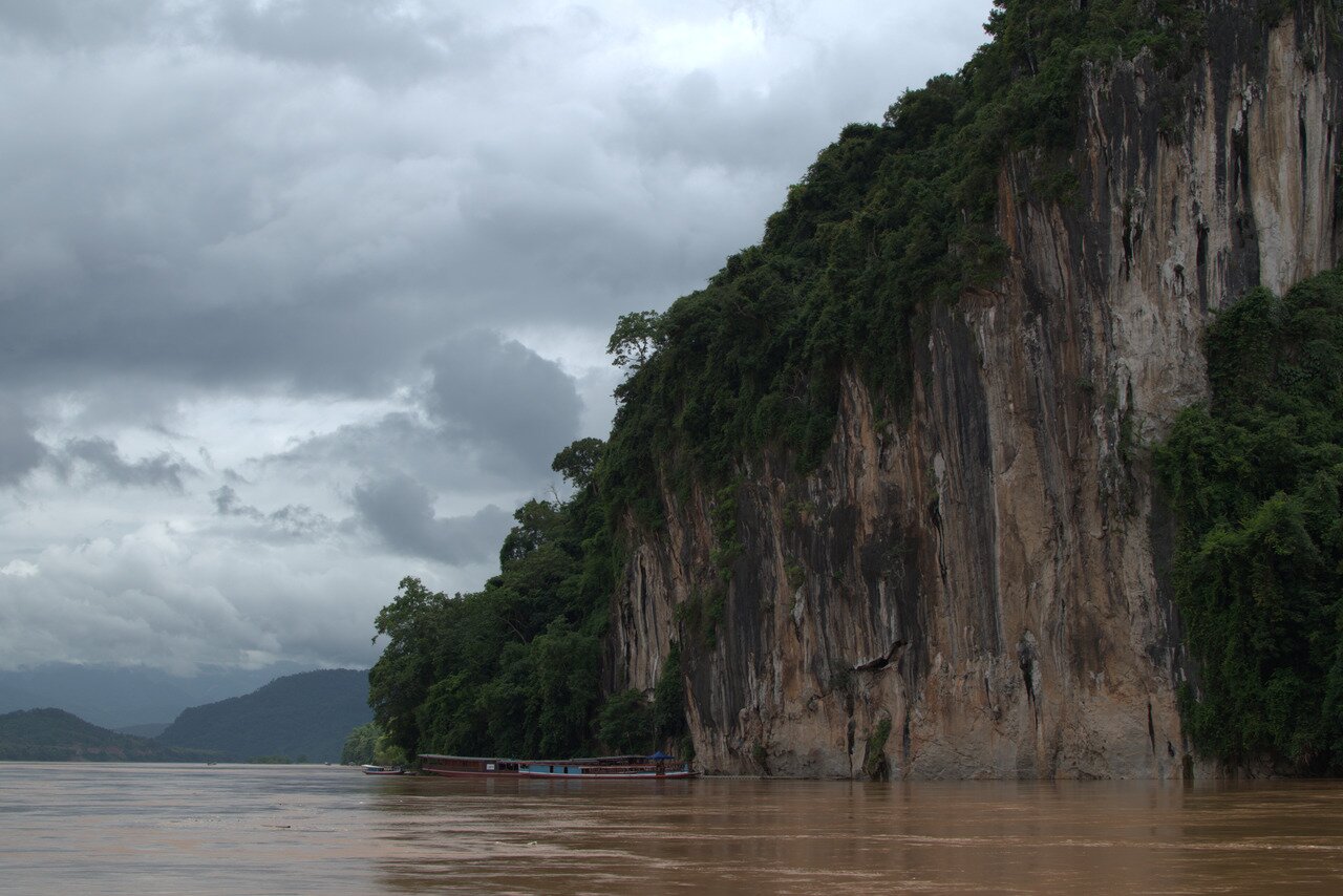 river and cliff, Pak Ou, Laos