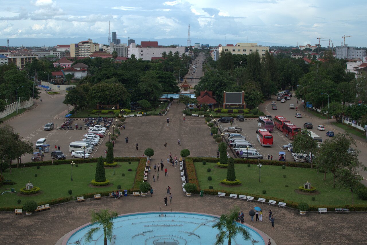 view northeast from Victory Monument, Vientiane, Laos