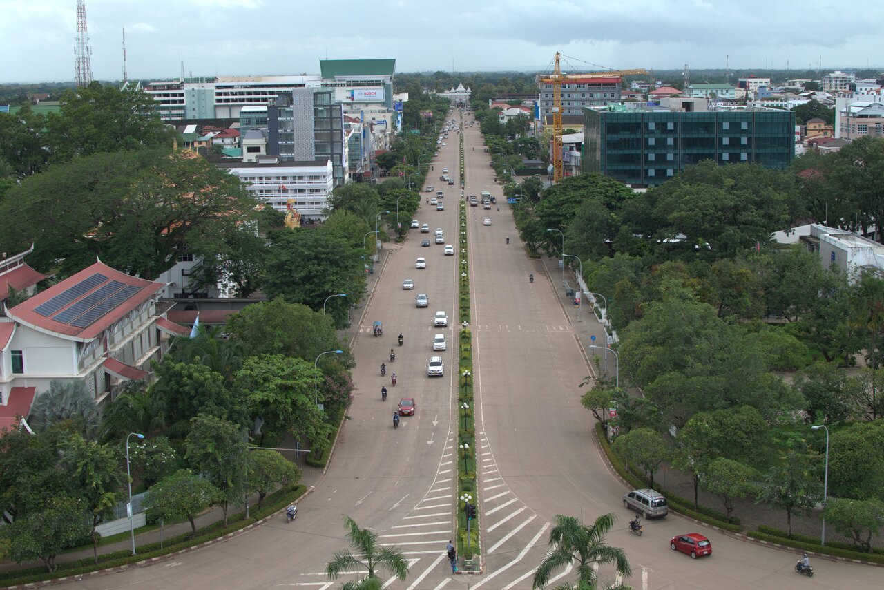 view southwest from Victory Monument, Vientiane, Laos