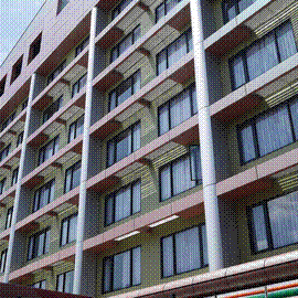 apartment façade, Bangkok, Thailand