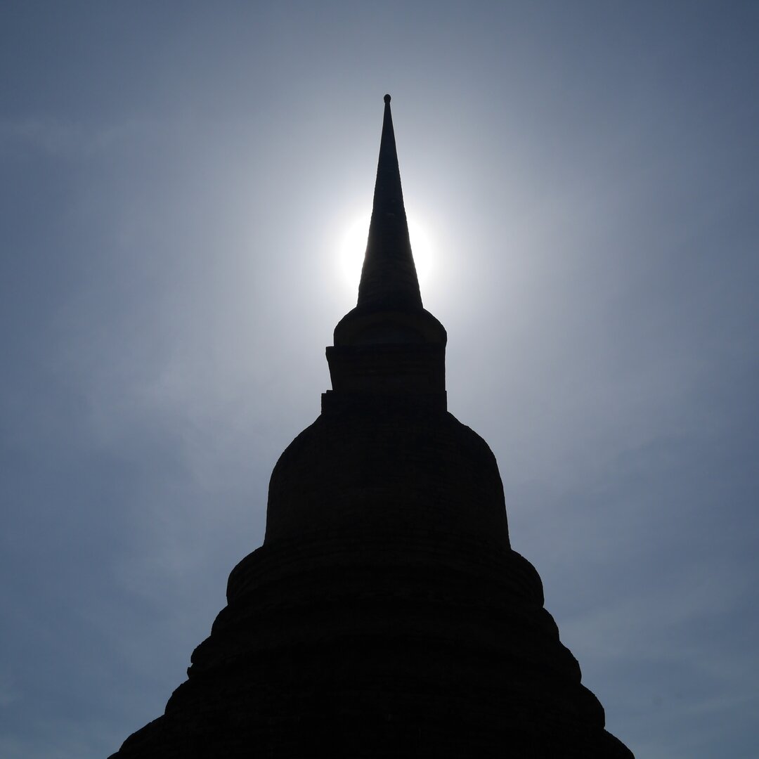 bright silhouette, Sukhothai, Thailand