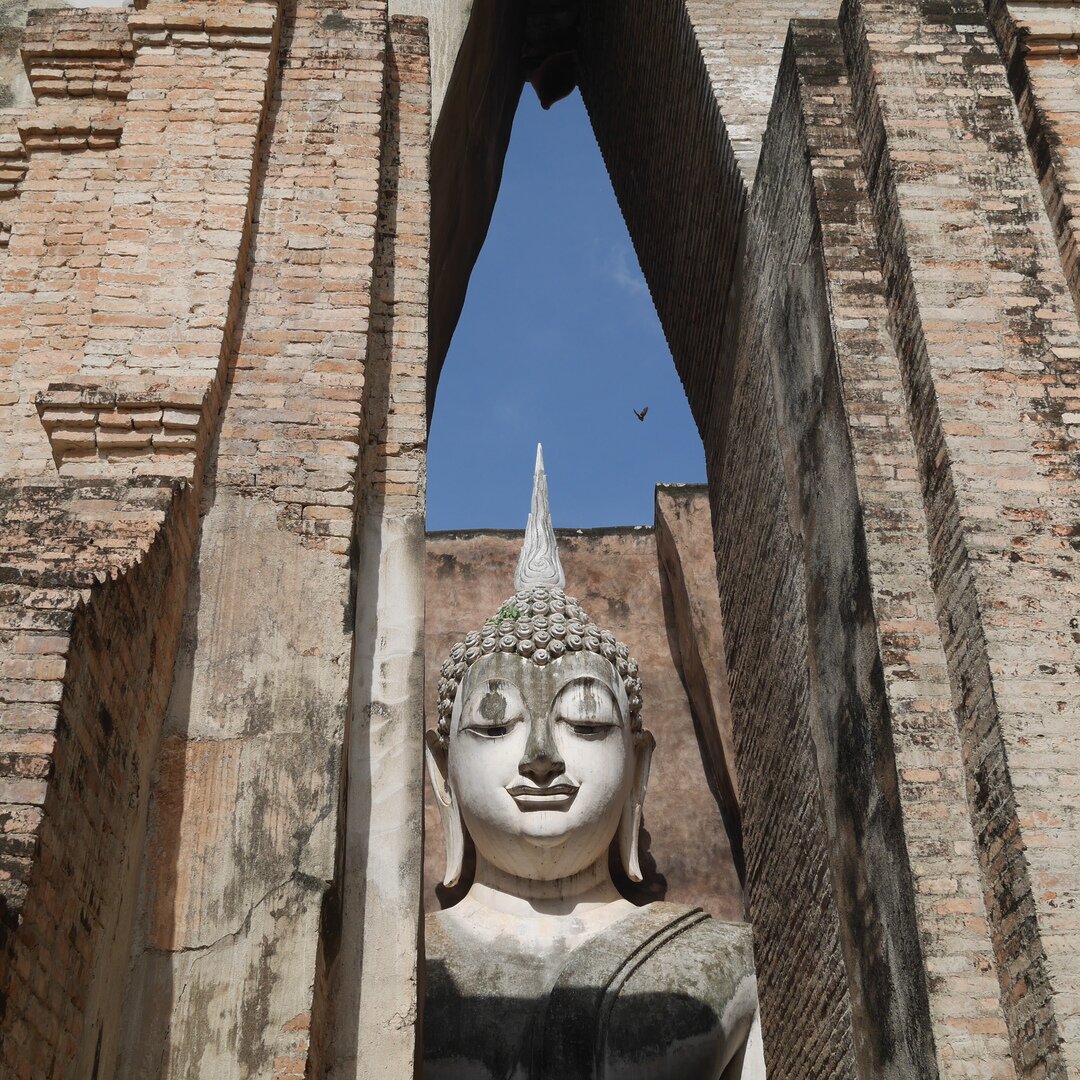 enclosed Buddha, Sukhothai, Thailand