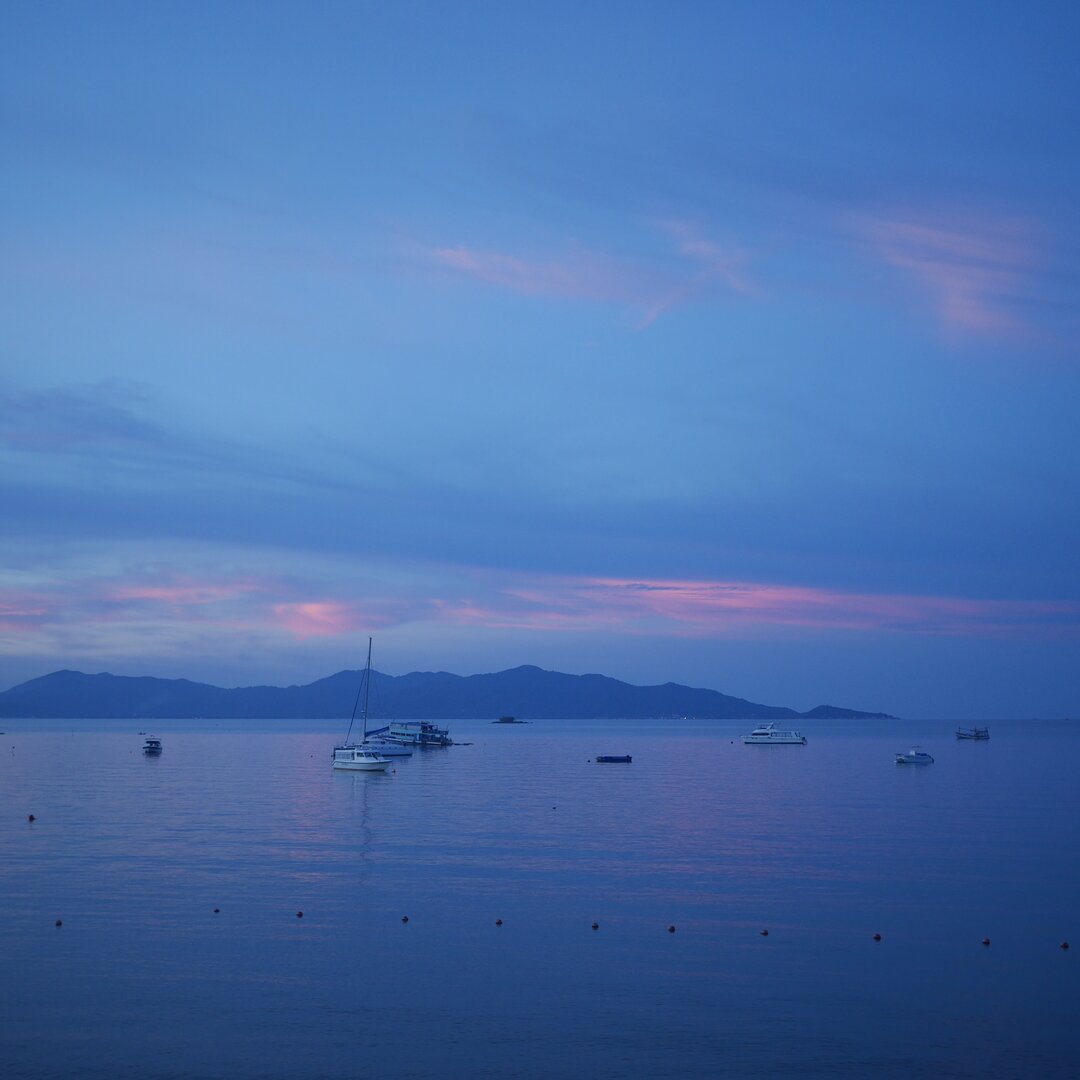 pink and blue sunset, Ko Samui, Thailand