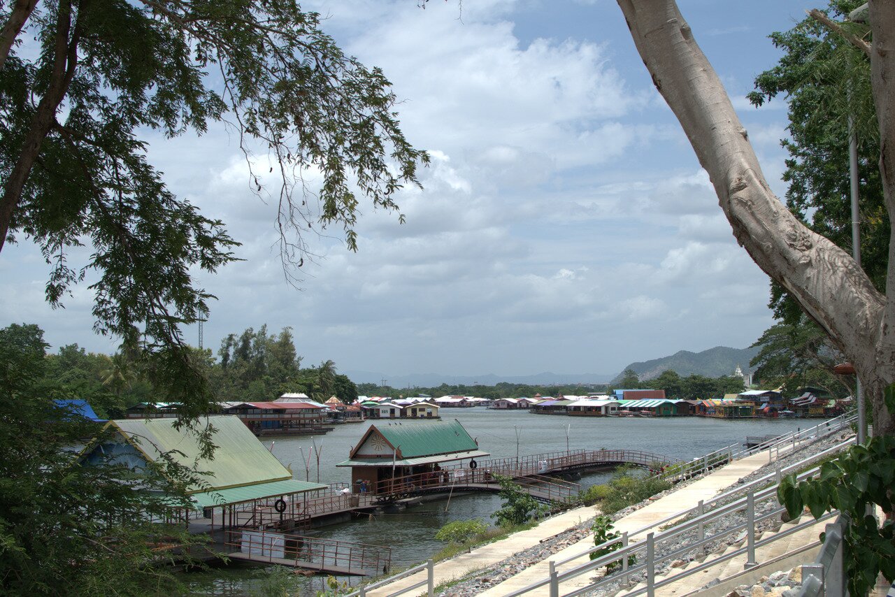 docks and floating houses, Kanchanaburi, Thailand