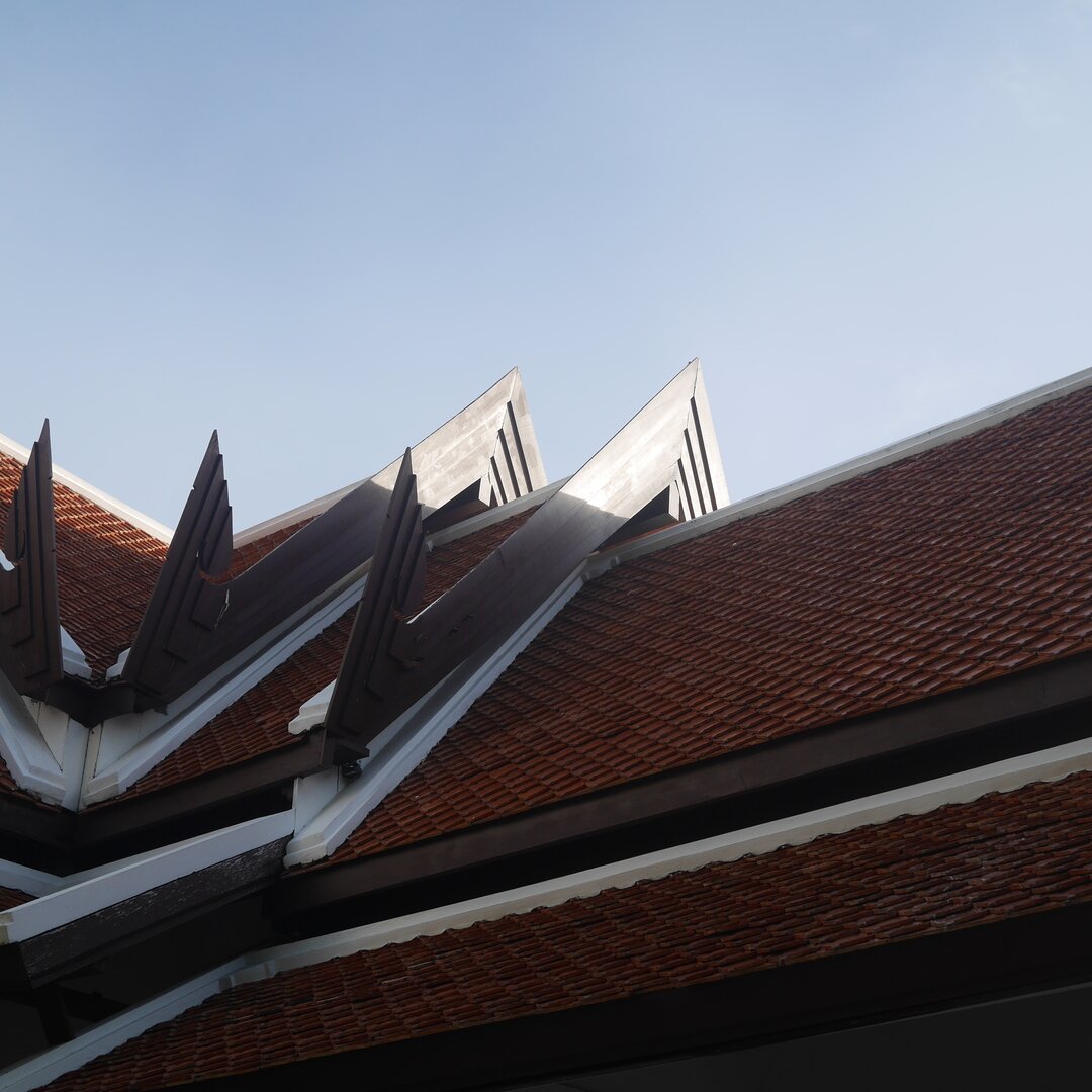 wood and tile roofline, Ko Samui, Thailand