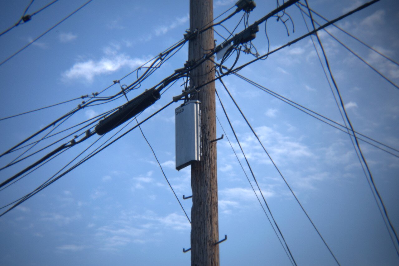 power pole and blue sky, San José, California