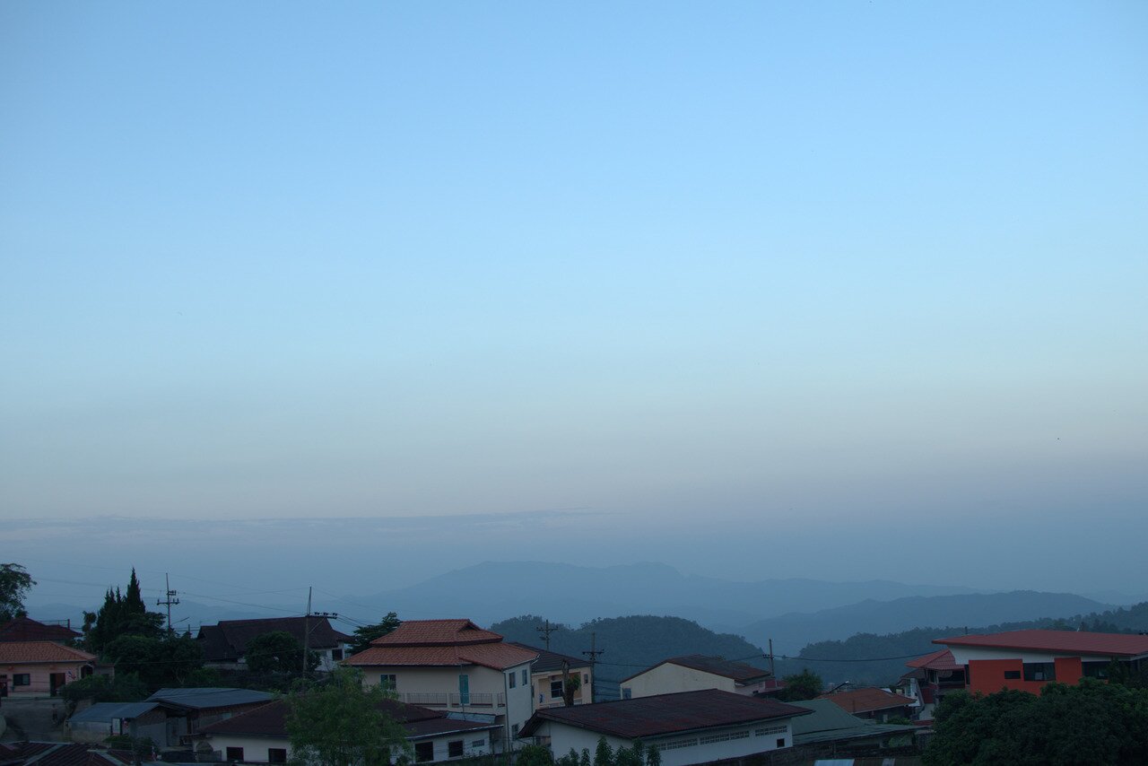 haze and clear skies, Mae Salong, Thailand