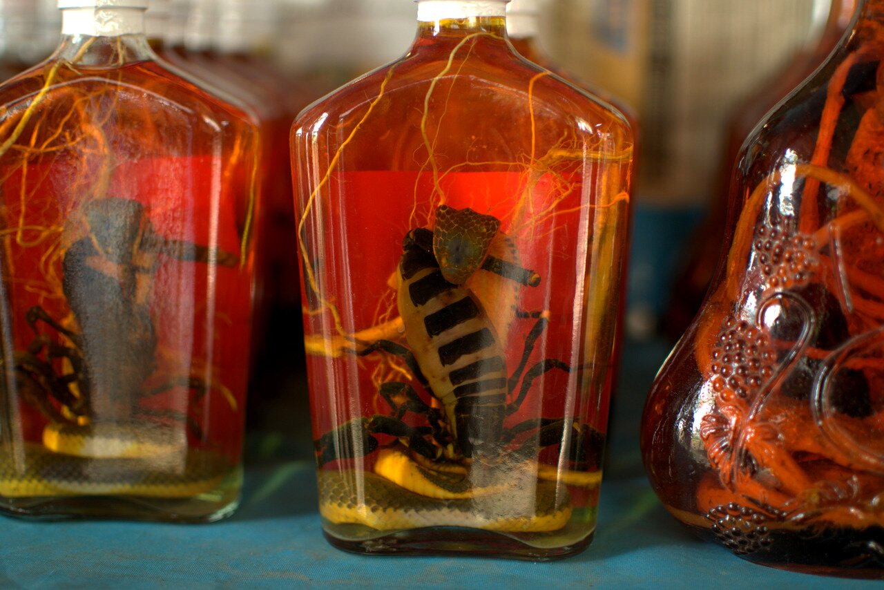 medicinal snake whiskey, free trade area, Laos