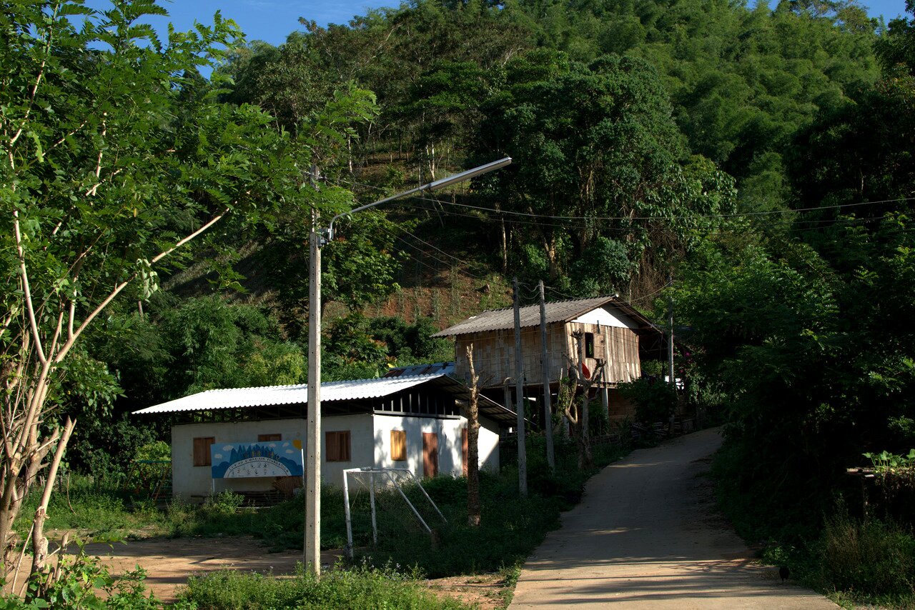 school room and house, Baan Pha Sert Nai, Thailand
