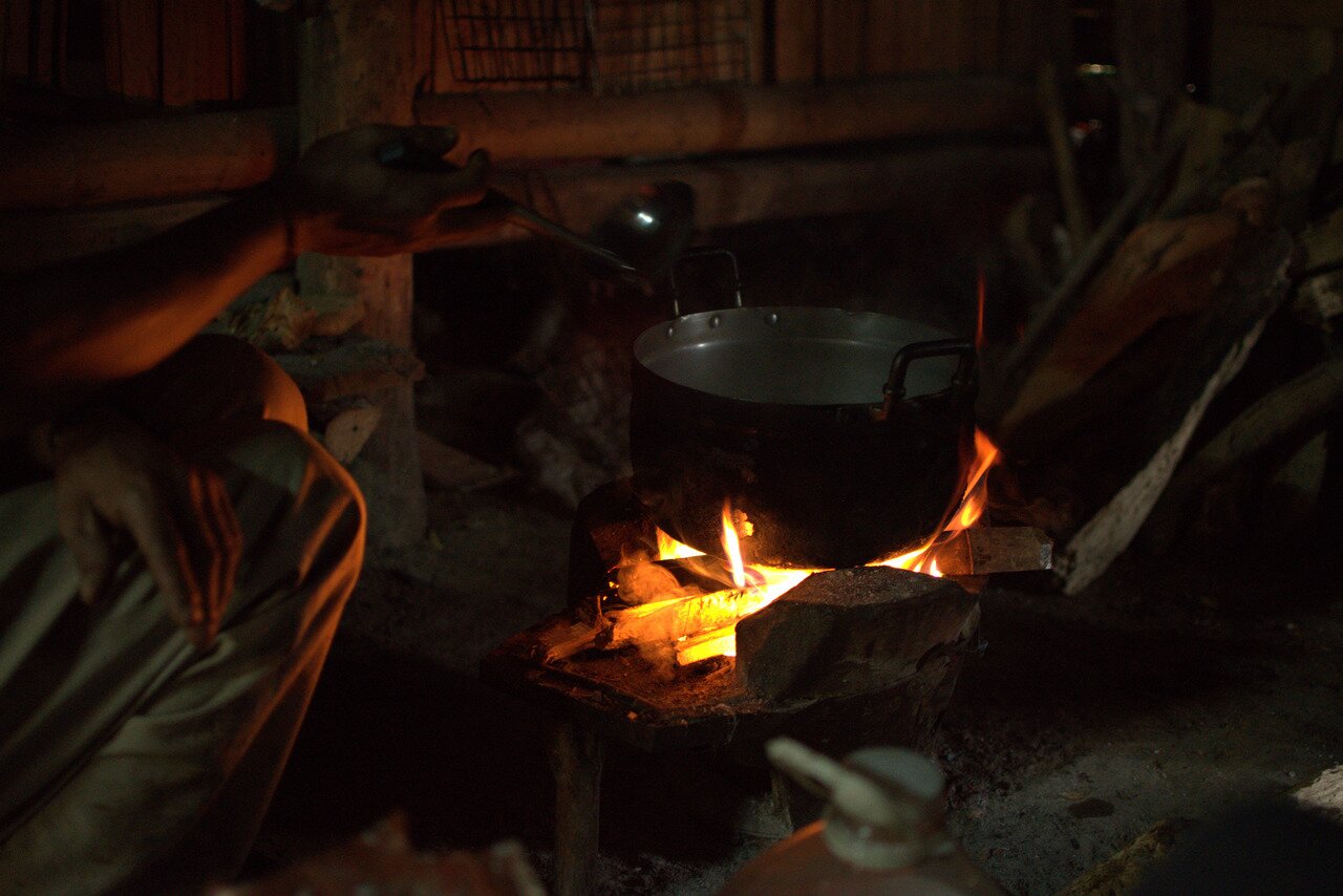 soup over a fire, Baan Khum Akha, Thailand