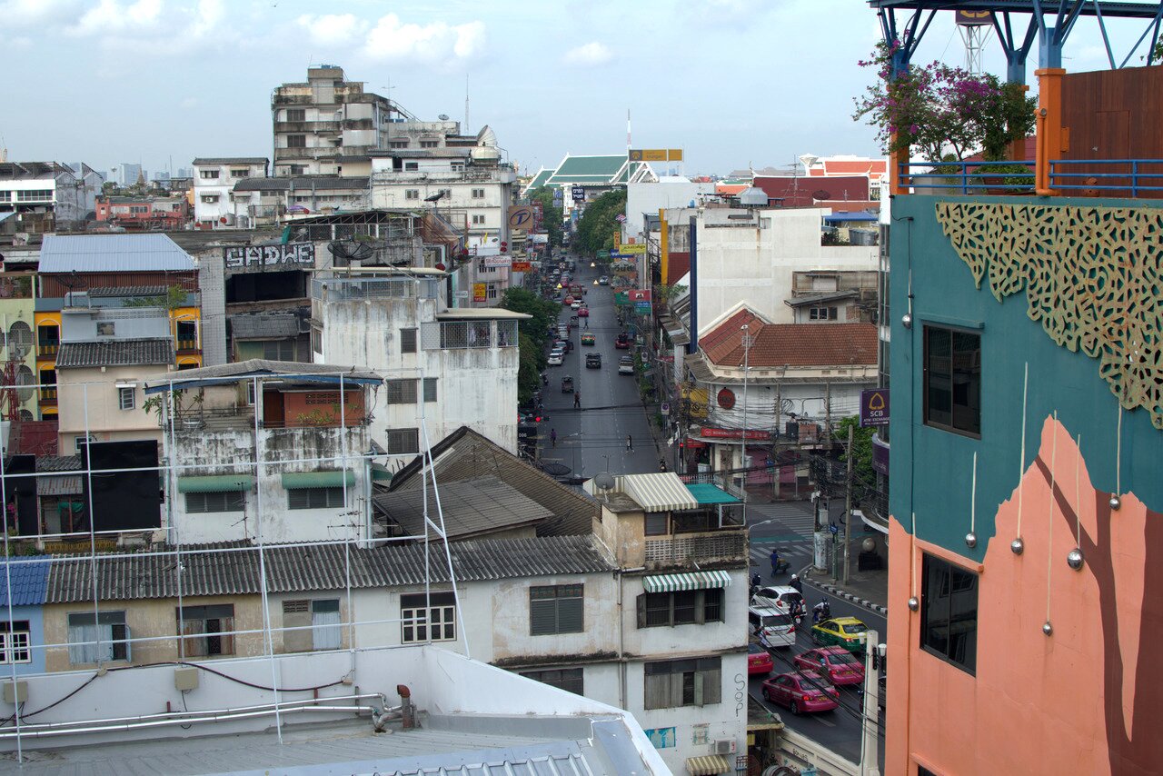 looking down on the street, Bangkok, Thailand