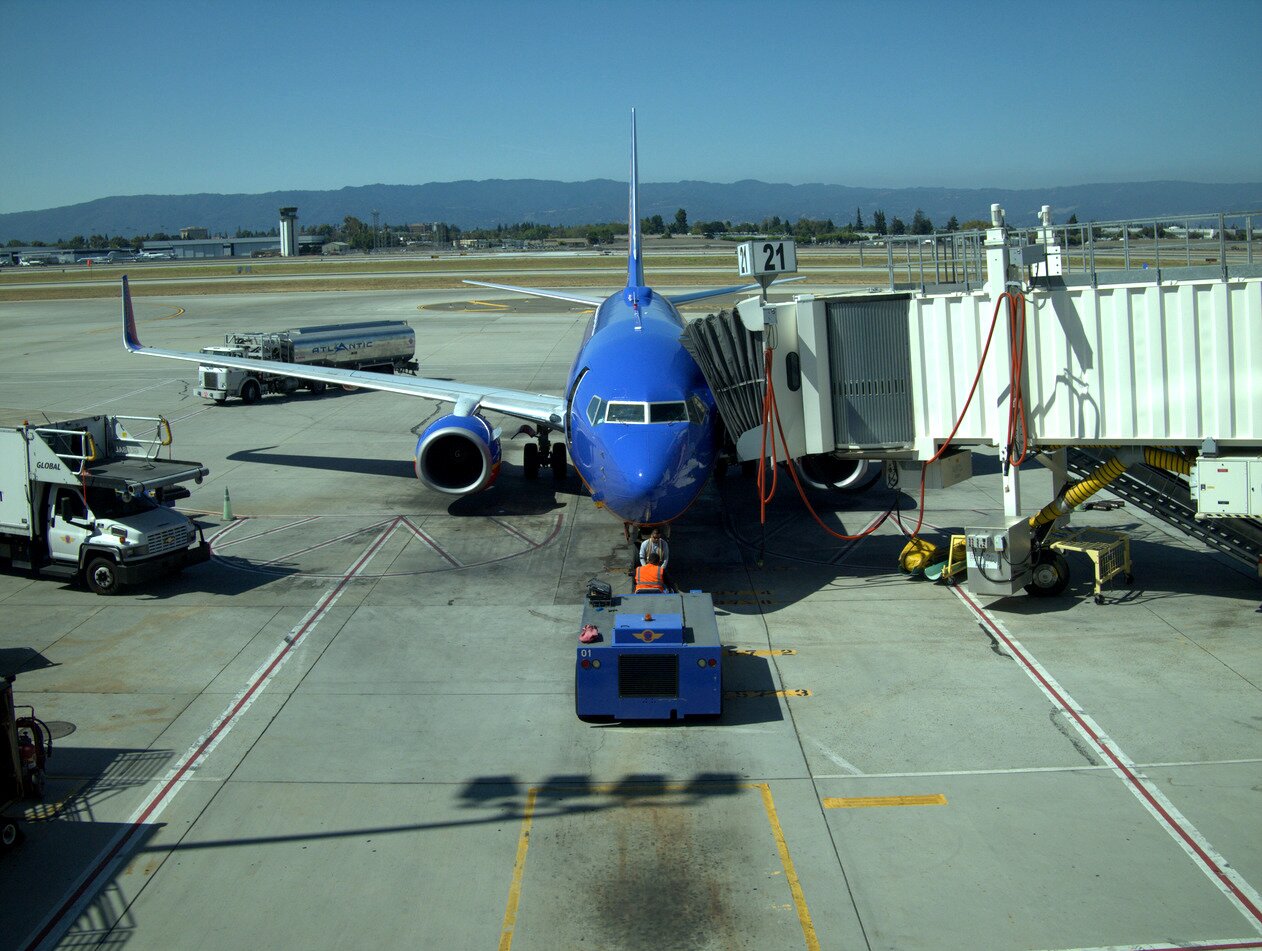 Southwest airplane, SJC, San José, California