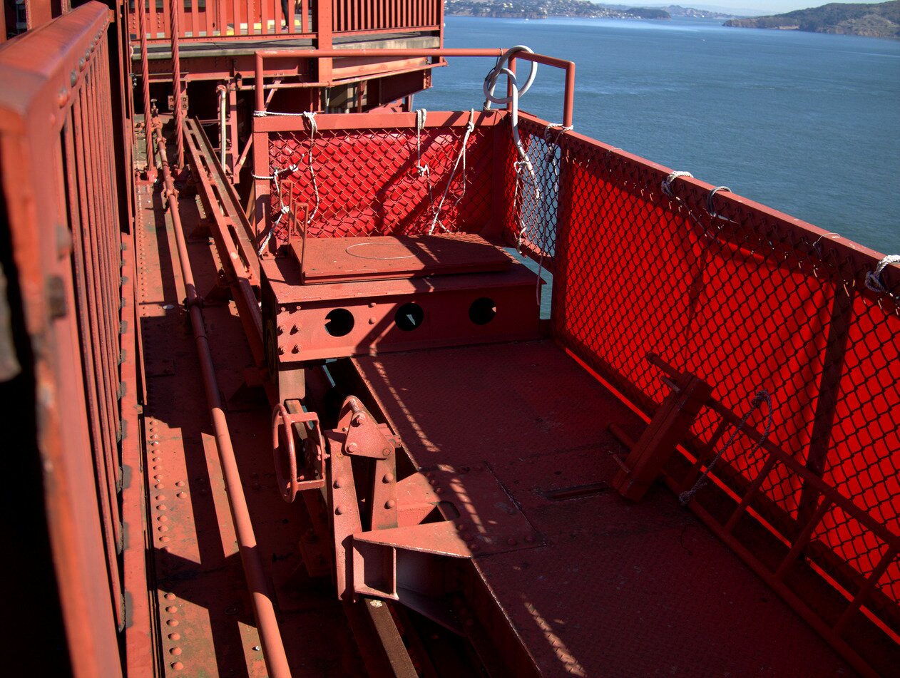 maintenance scaffold, Golden Gate Bridge, San Francisco, California