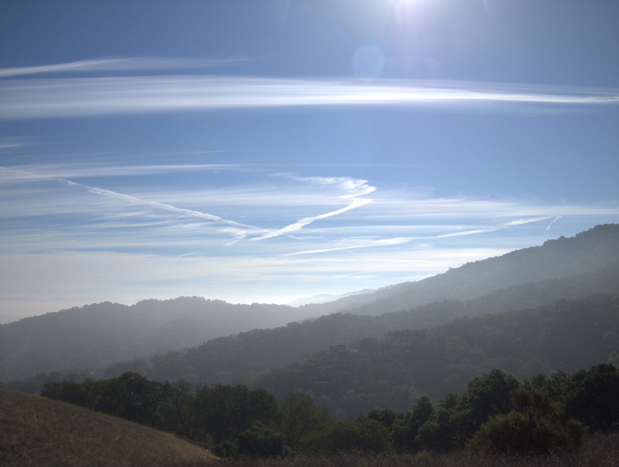 hazy hills, California