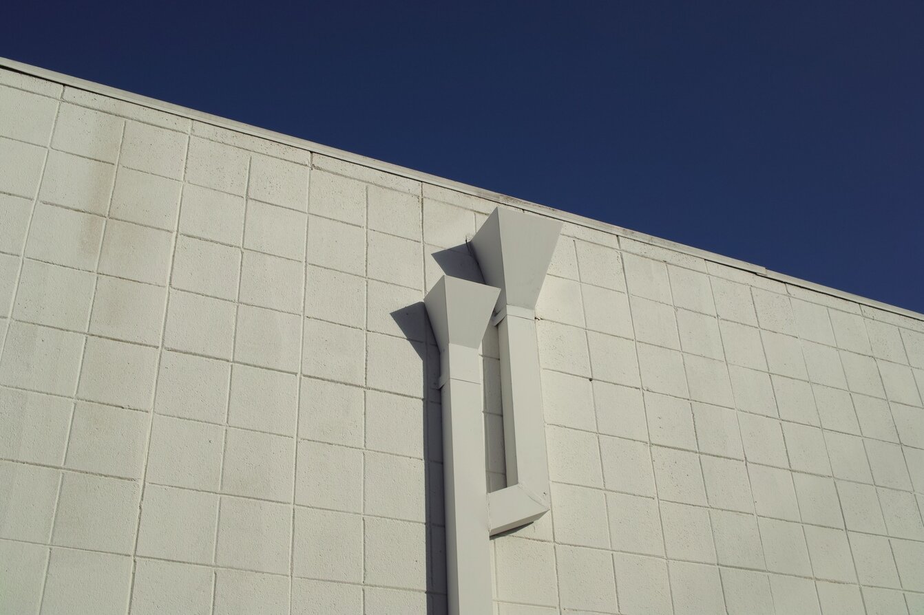 white downspout, San José, California