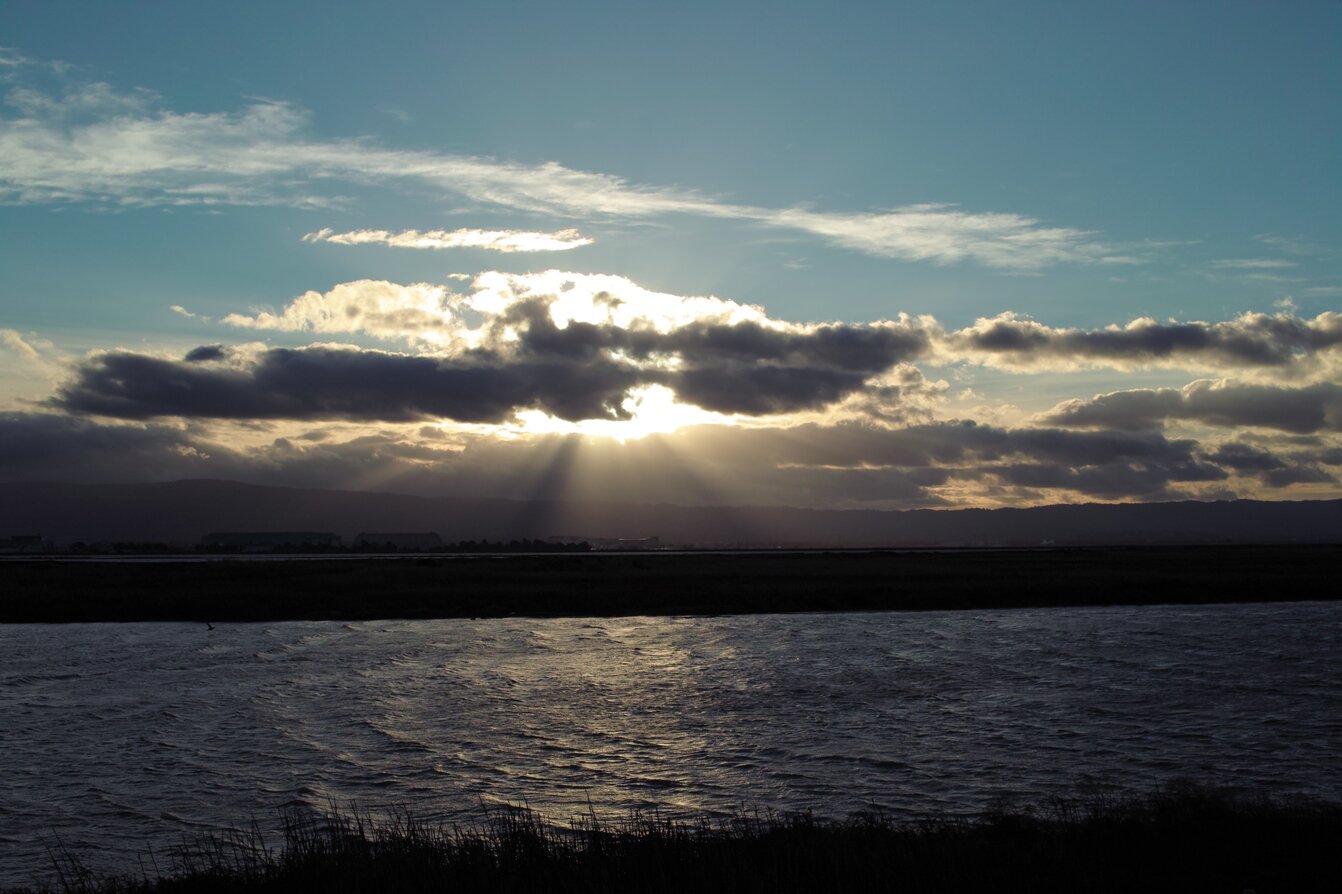 early sunset, Alviso, California