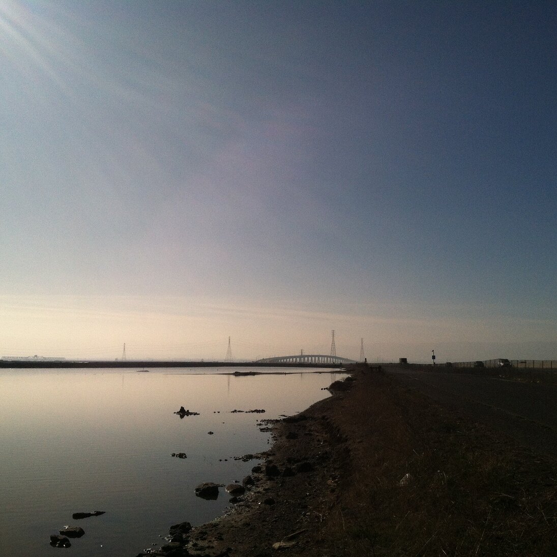 bridge and flare, Alviso, California