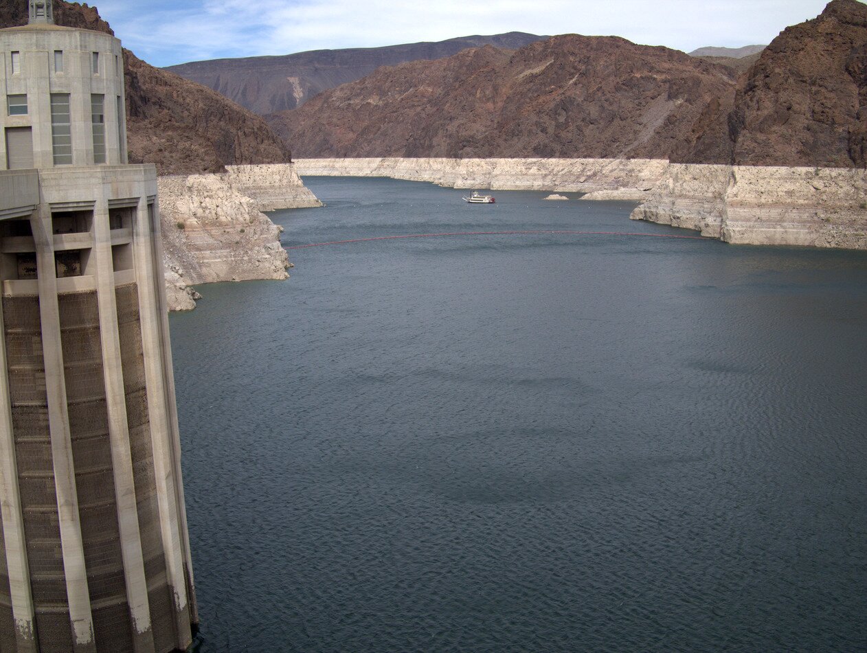 lowered Lake Mead capacity, Hoover Dam, Nevada