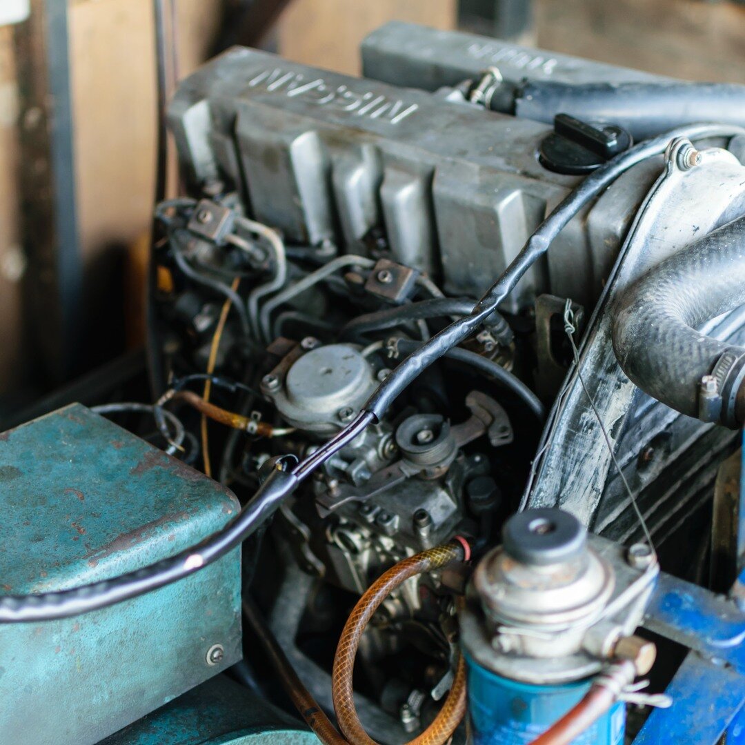 engine of a river boat, Kanchanaburi, Thailand