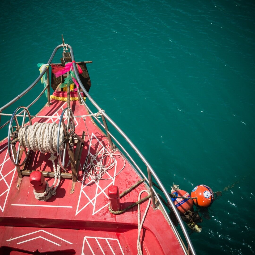 front of boat in Koh Samui, Thailand