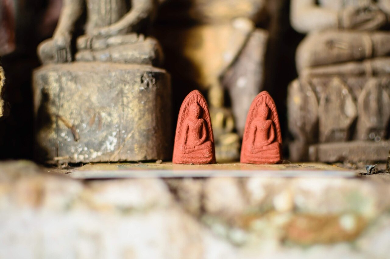 Buddha statuettes in Pak Ou Caves, Laos